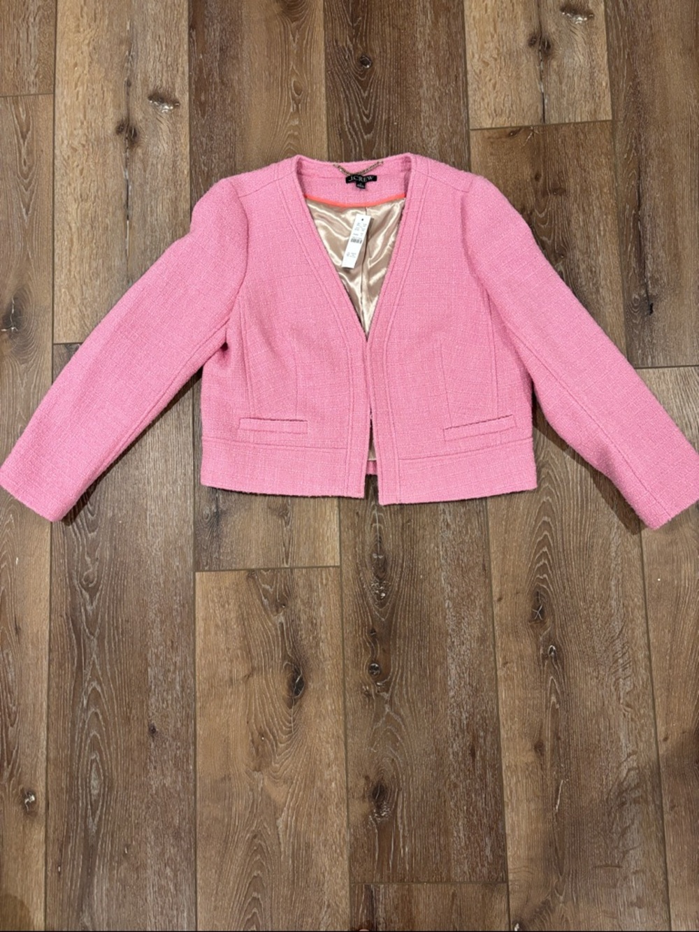 J.Crew Collarless lady jacket in maritime tweed
